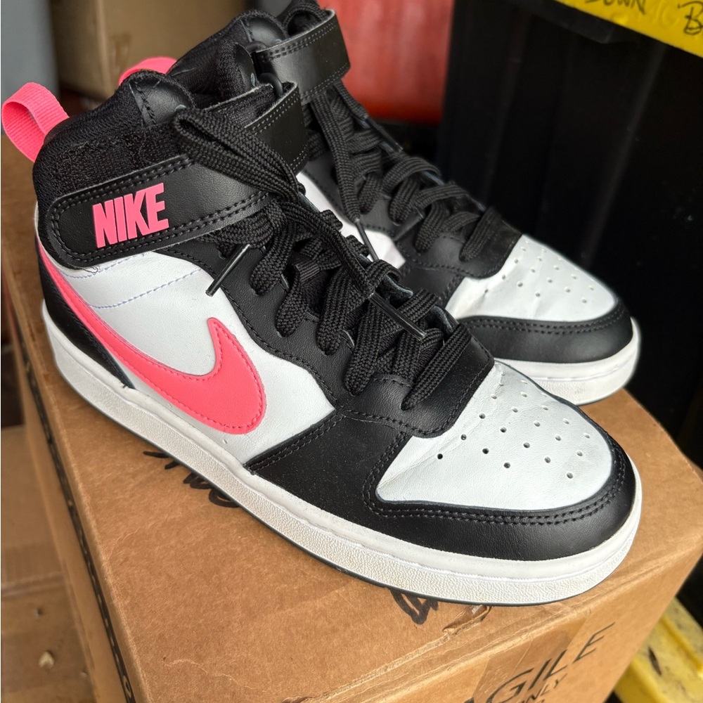 Nike Black and Pink High-Tops